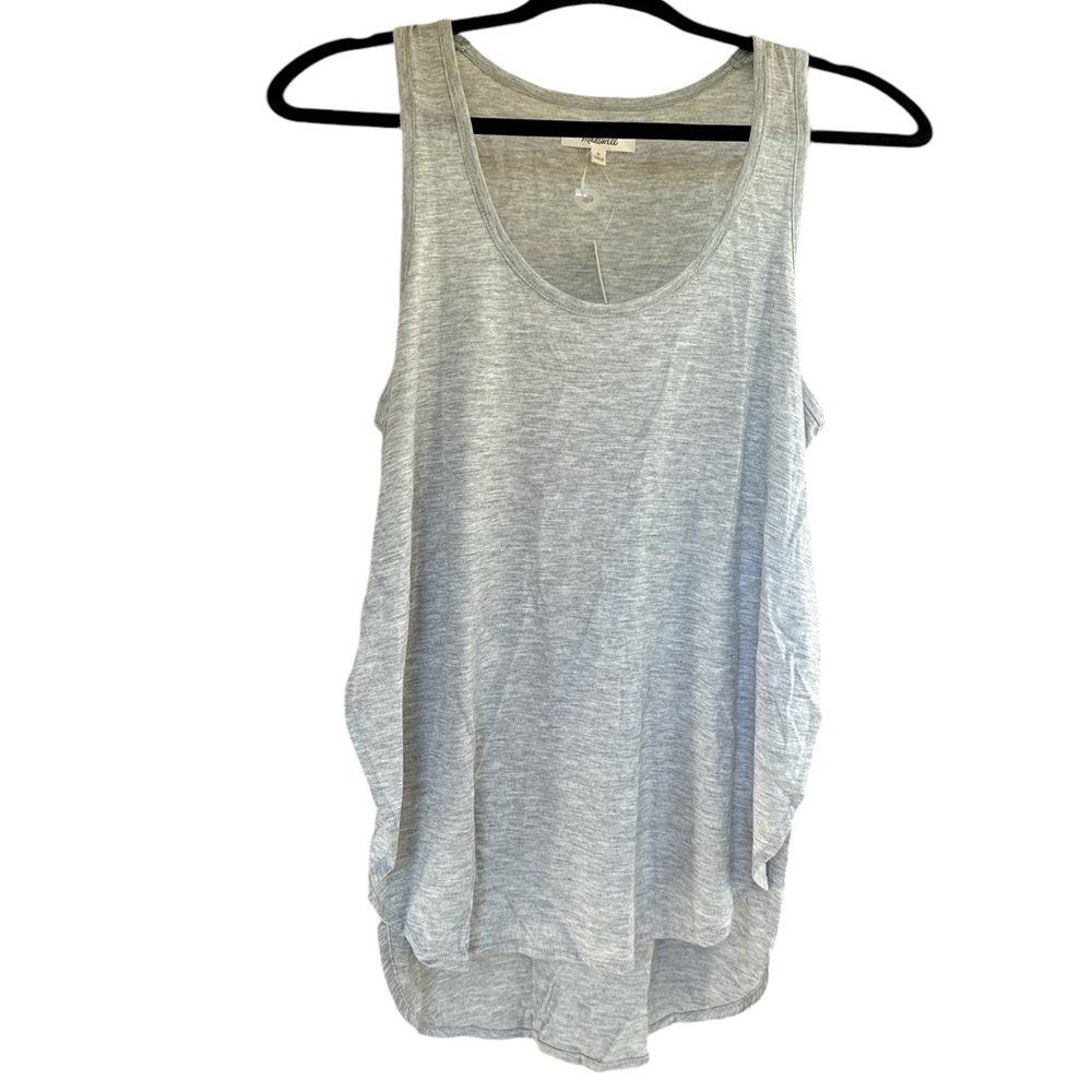 Madewell tank top gray hi low side slits small lyocell lightweight